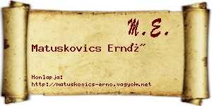 Matuskovics Ernő névjegykártya